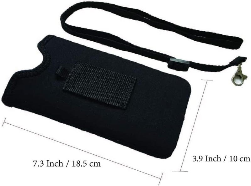 Tainada Neoprene Shockproof Cell Phone Sleeve Pouch Carrying Case for Men Women w/Neck Lanyard, Belt Loop Holster for iPhone 17/16/15 Pro Max, 16/15 Plus; Samsung S25, S24 (Black Geometric Pattern) - Image 4